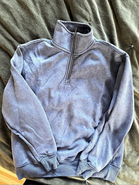 Pink Republic Tops - Pink Republic Mock Neck Quarter Zip Pullover Blue XS